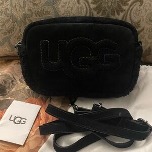 UGG Black Shearling Crossbody Bag